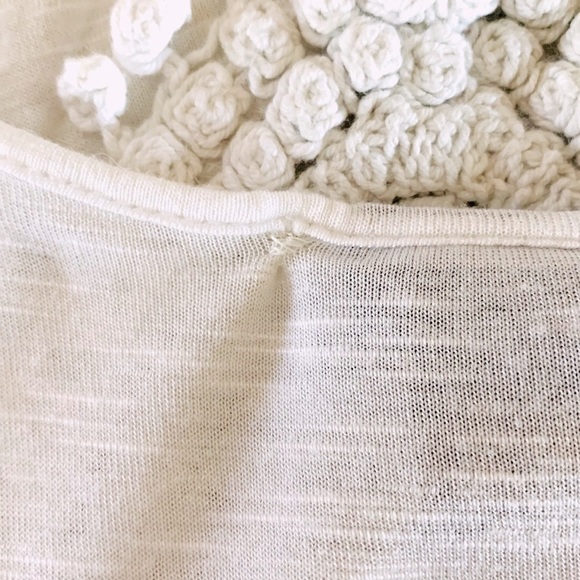 White Flowy Crop Top Crochet Lace - Picture 8 of 13